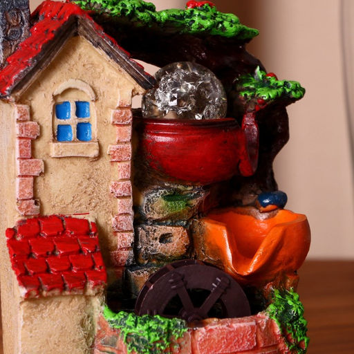 Фонтан настольный «Домик для гномиков», 9.5×13×20 см, с подсветкой