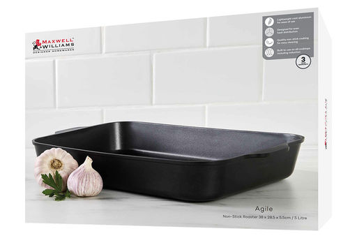 В наличии 1 шт. Форма для запекания, 38х28,5х5,5 см, с покрытием, алюминий, черная, Agile