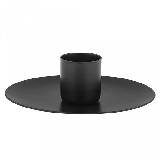 Подсвечник "Блюдце" д10,1см, h3,1см, на 1 свечу, металл, черный (Китай)