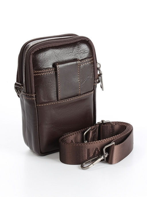 LACCOMA сумка VIN32812-коричневый натуральная кожа хлопок  фото 2