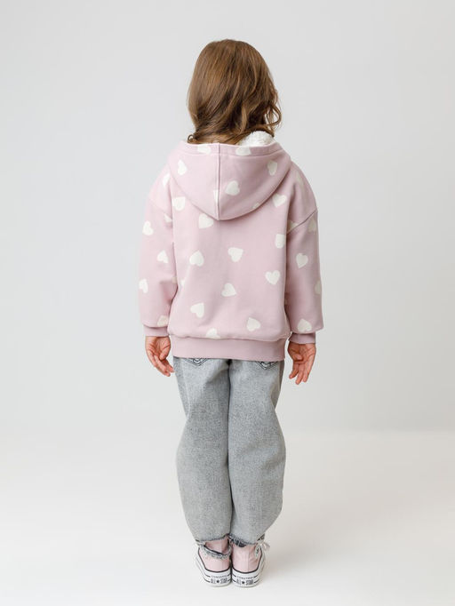 КР 302826/розовый лед,сердечки к599 джемпер (толстовка) для дев