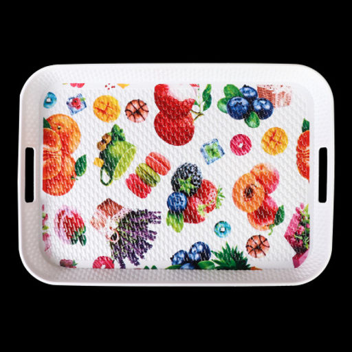 Поднос прямоугольный 38х27 см / 3827 /уп 80/с ручками - Галеонтрейд фото 5