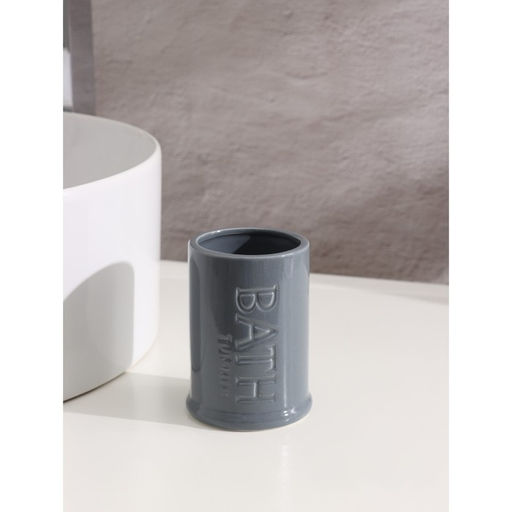 Аксессуары для ванной SAVANNA Бэкки, 3 предмета, мыльница, дозатор для мыла 400 мл, стакан, серо-голубые  фото 2