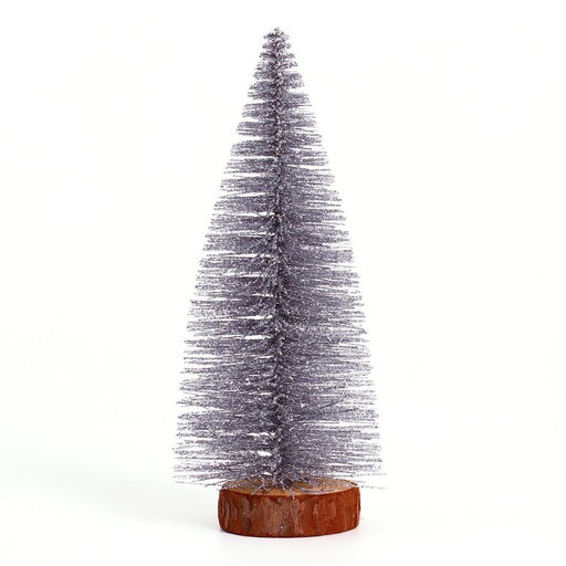 Декор новогодний «Ёлка в серебристом цвете с блёстками», 8×8×20 см