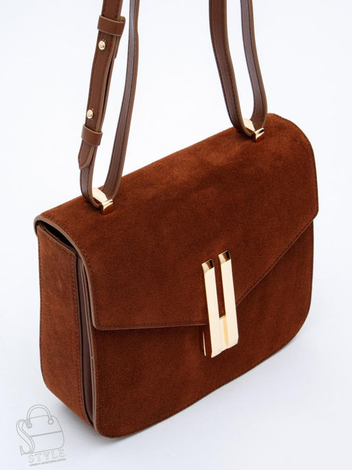 Сумка женская кожаная 1045MF brown Polina&Eiterou  в Новосибирске