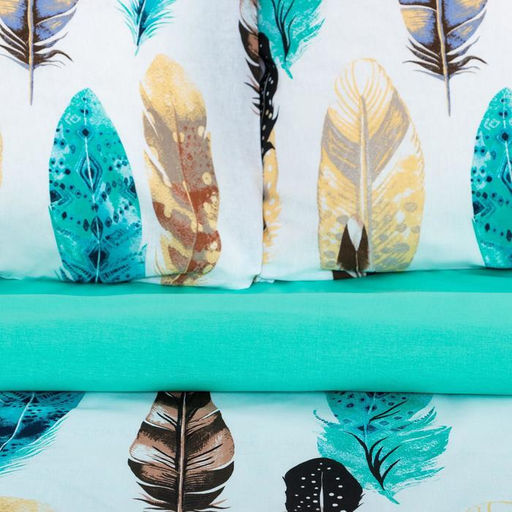 Постельное бельё Этель 1.5 сп Перья 143*215 см, 150*214 см, 70*70 см - 2 шт, поплин фото 2