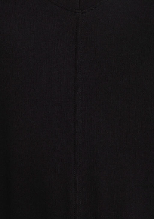 V Yaka Siyah Basic Viskoz Tisort - Mavi фото 7