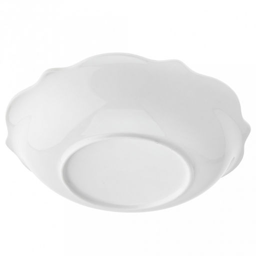 "Русь" Салатник фарфоровый 1,1л, д25х5,5см, белый, рельефный декор, волнистый край (Китай)