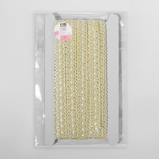 Тесьма декоративная, 16 мм, 9.1±0.5 м, сливочная