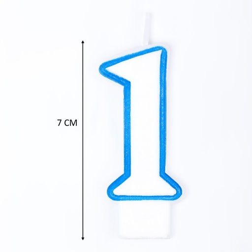 Цена за 12 шт. Свеча для торта цифра 1, ободок цветной, 7 см, МИКС - Страна карнавалия фото 4