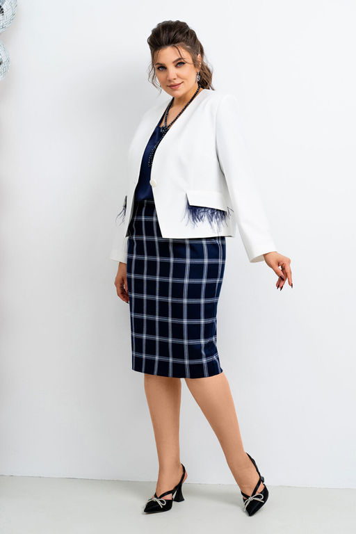 Костюм Aira Style 24-11 Молочно-синий