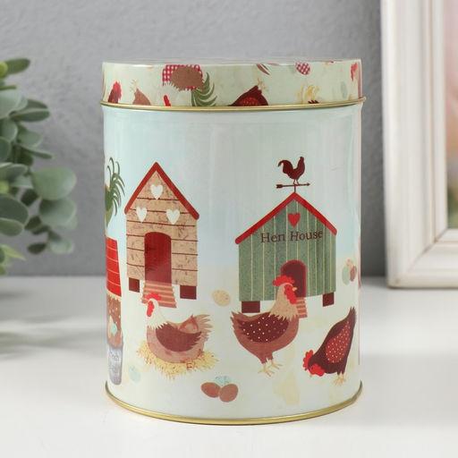 Шкатулка металл цилиндр Курятник набор 3 шт 7,5х7,5х10,7 9х9х12,7 10,5х10,5х13,5 см - Simaland фото 5