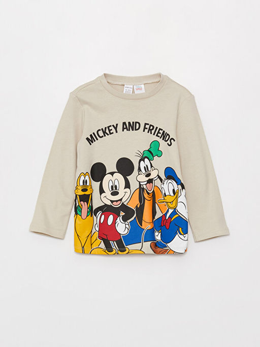 Bisiklet Yaka Mickey Mouse Bask?l? Erkek Bebek Pijama Tak?m? - Waikiki фото 2
