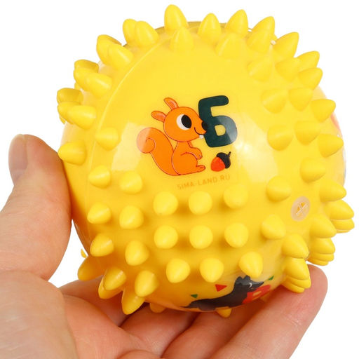 Развивающий тактильный мячик Крошка Я «Ежик», ø9 см, с пищалкой, от 6 мес., в пакете