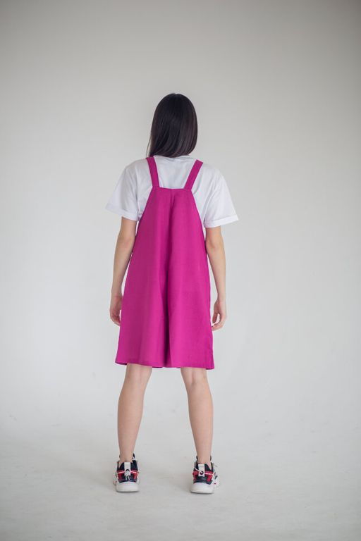 ЛЁН 100% комфортный омбинезон Кэри цвет фуксия - Knitka wear фото 4