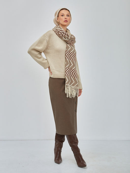 В составе шерсть и кашемир! теплый двусторонний палантин - Tantino фото 9