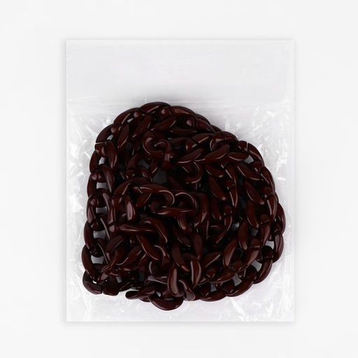 Цепочка для сумки, пластиковая, 23 17 мм, 120 см, цвет тёмно-коричневый - Арт узор фото 3