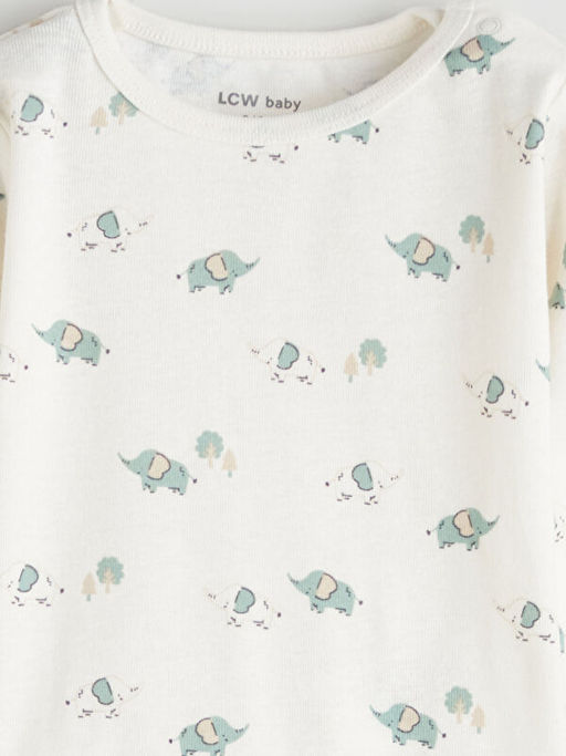 Bisiklet Yaka Bask?l? Erkek Bebek ??t??tl? Body