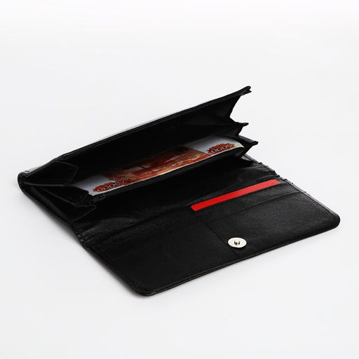 Кошелёк на кнопке, цвет чёрный - Simaland фото 4