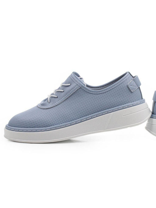 03-YE287-8 LT. BLUE Полуботинки летние женские (натуральная кожа)