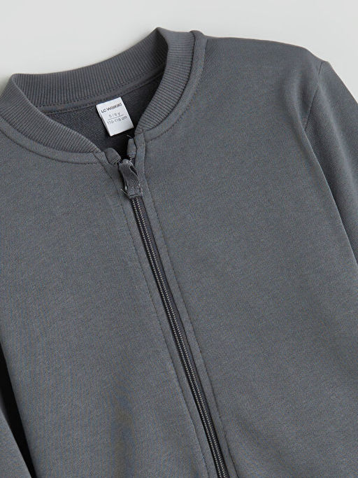 Basic Erkek ?ocuk Fermuarl? Sweatshirt