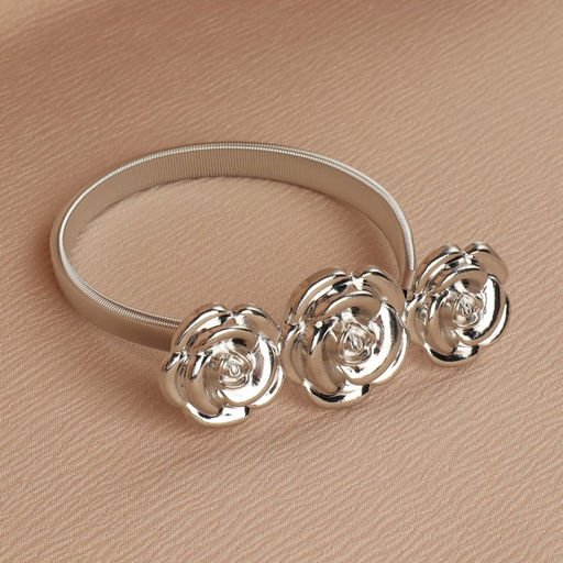 Подхват для штор Розы, 8,7 3,5 см, 23,5 см, цвет серебряный - Арт узор фото 3