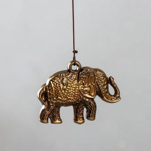 Музыка ветра «Ожерелье и слон», 4 трубки 5 колокольчиков, 54 см