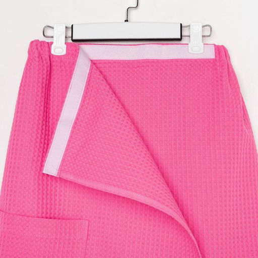 Полотенце банное Этель Парео с карманом 80*140 см. цв. ягодный, 100% хл, вафля 240 г/м2  фото 8