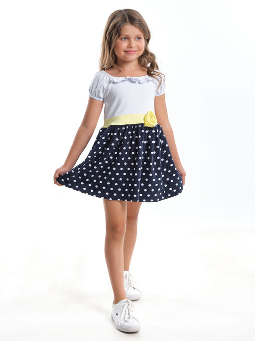 Платье для девочки UD 1525 белый/горох - Mini maxi фото 3