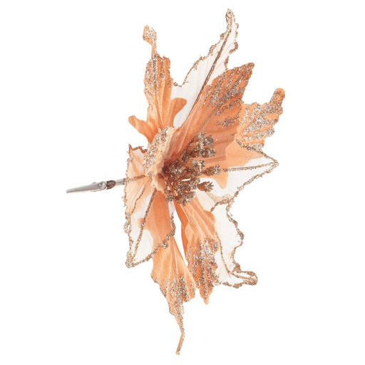 Цветок искусственный "Пуансеттия" (на клипсе), L24 W24 H13 см