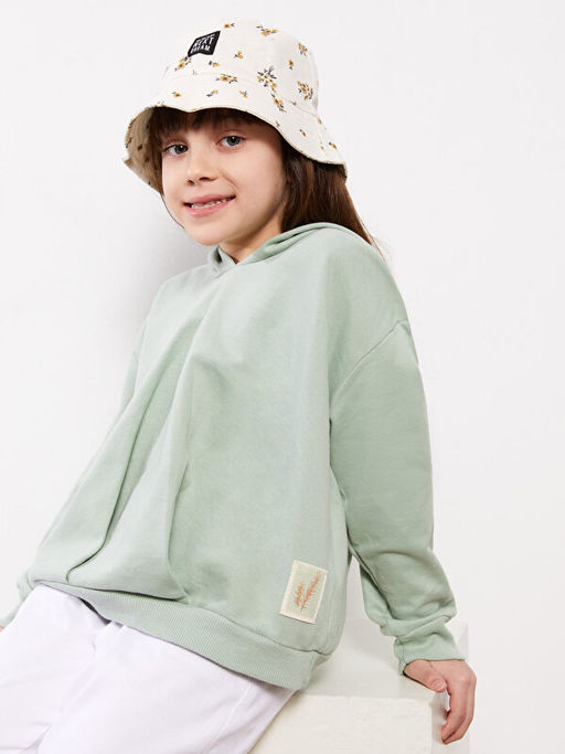 Kap??onlu Basic Uzun Kollu K?z ?ocuk Sweatshirt - Waikiki фото 2