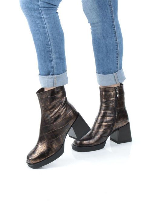 04-ZYM937 BLACK GOLD Ботильоны зимние женские (натуральная кожа, натуральный мех) - Фабричный китай фото 2