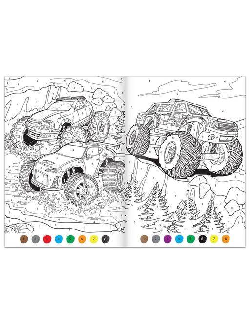 Раскраски по номерам Для мальчиков, набор 4 шт. по 16 стр.