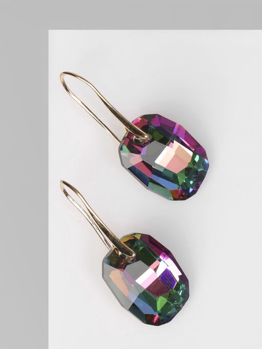 Серьги со стразами Иллюзион овал, миксы