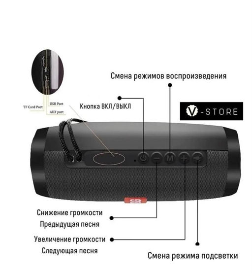 Портативная беспроводная Bluetooth-колонка с подсветкой и музыкой, FM-радио