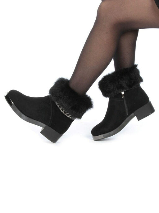 04-206W-8Y1 8J33M Ботинки зимние женские (натуральная замша, натуральный мех)