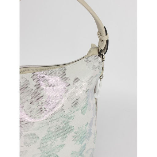 Сумка женская натуральная кожа ADEL-208/114/ММ (отделка ИСК/КОЖА), 1отд+еврокарман, плечевой ремень, бежевый цветы 264260 - Adelia фото 4