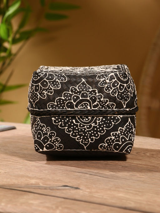 Корзинка плетёная «Бонтанг», 16×16×12 см, бамбук, тёмная