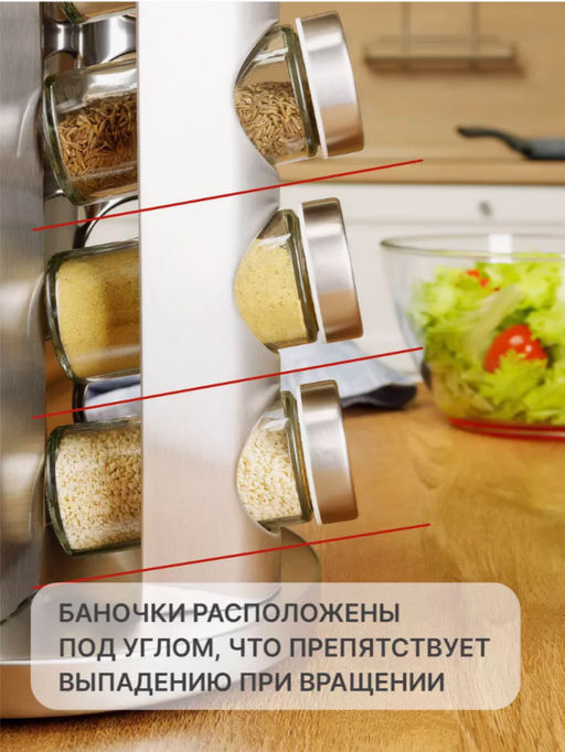 Органайзер для специй вращающийся 12 баночек (3444) - Мой органайзер фото 7