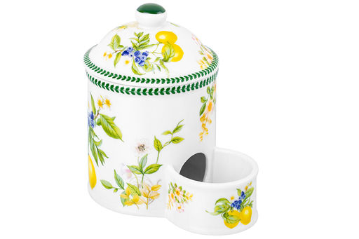 Банка д/соли 12,5*8,5*12,5 см 350 мл Лимоны с крышкой + деревянная ложка, NEW BONE CHINA - Elan gallery фото 6