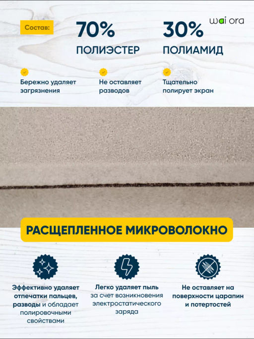 Салфетка для гаджетов Screen PRO (Бежевый) - Wai ora фото 3