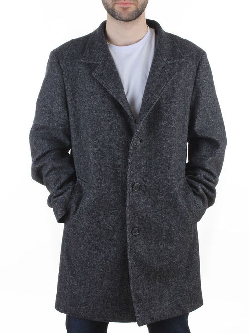 475675832 DK. GRAY Пальто Френч демисезонное мужское (65% шерсть, 35% кашемир)