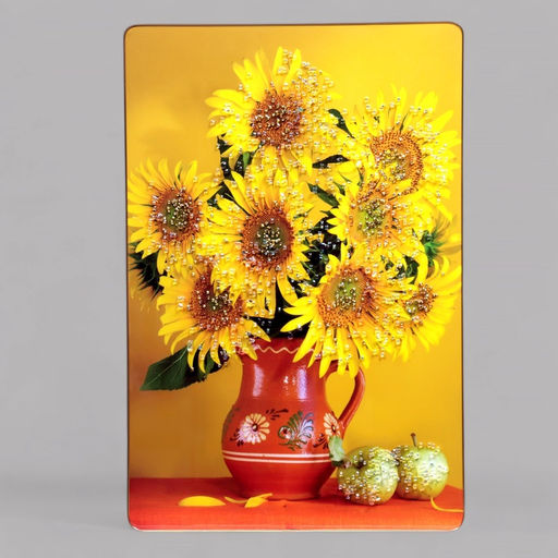 Картина акрил «Подсолнухи в вазе», 60×39.5 см