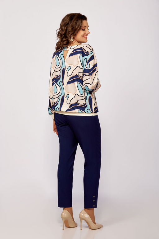 Блуза Swallow 803.2 черный+серебряный узор фото 773