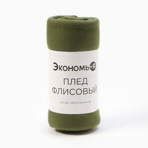 Плед флисовый «Экономь и Я», 150×130 см, 160 г/м², зелёный
