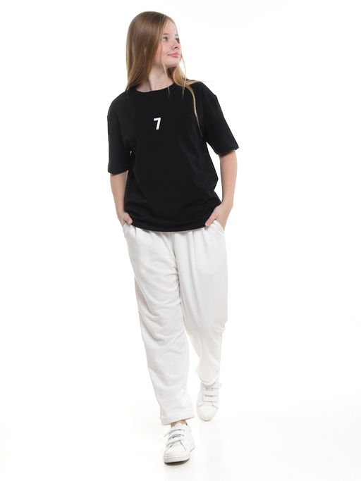 Футболка с принтом 7 22-9023 черный