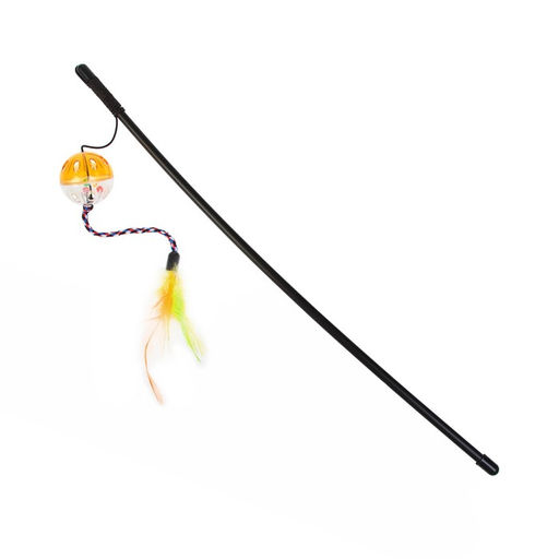 Дразнилка с шариком-погремушкой и перьями, микс цветов - Пижон фото 2