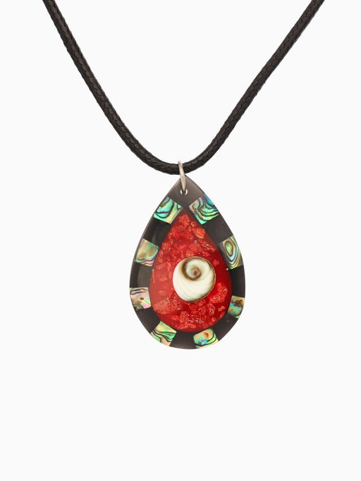 Кулон «Капля», ракушка, чёрно-красный