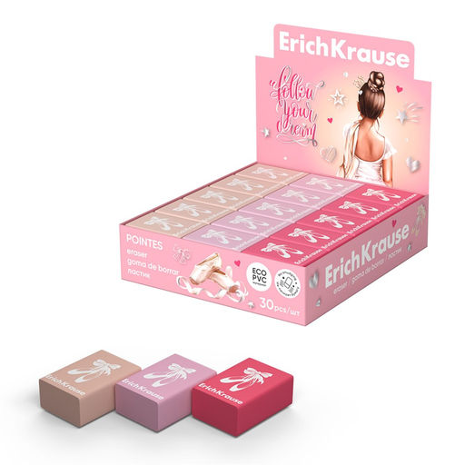 Ластик ErichKrause "Pointes" (60788) ECO-PVC, 33*22*13мм.