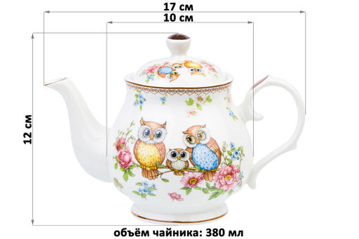Чайник 380 мл 17*10*12 см Совушки NEW BONE CHINA - Elan gallery фото 5